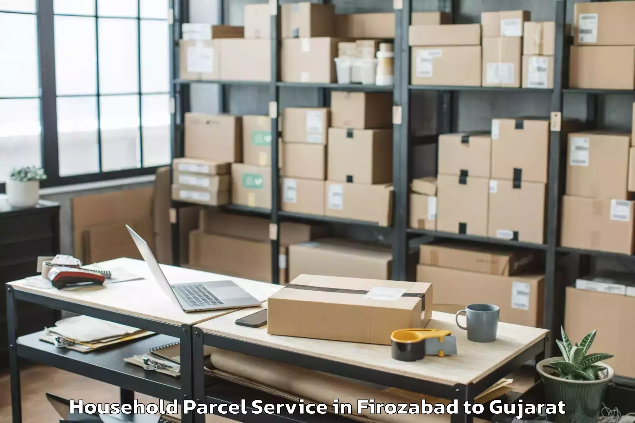 Reliable Firozabad to Bhilad Household Parcel